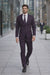 "Burgundy Men's Skinny Fit Vested Suit - Two Button Style"