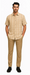 Mens Plaid Walking Suit in Tan by Dreams by Zacchi – 2 Piece Leisure Outfit with Matching Shirt and Pants - $99