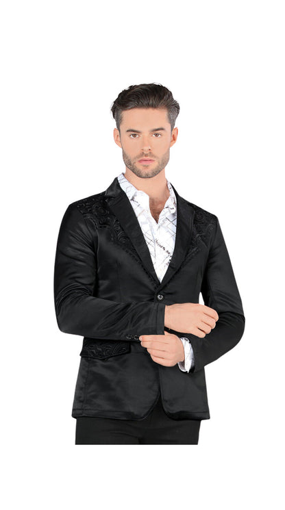 Lamasini Men's Embroidered Western Blazer – Slim Fit (ID 506)