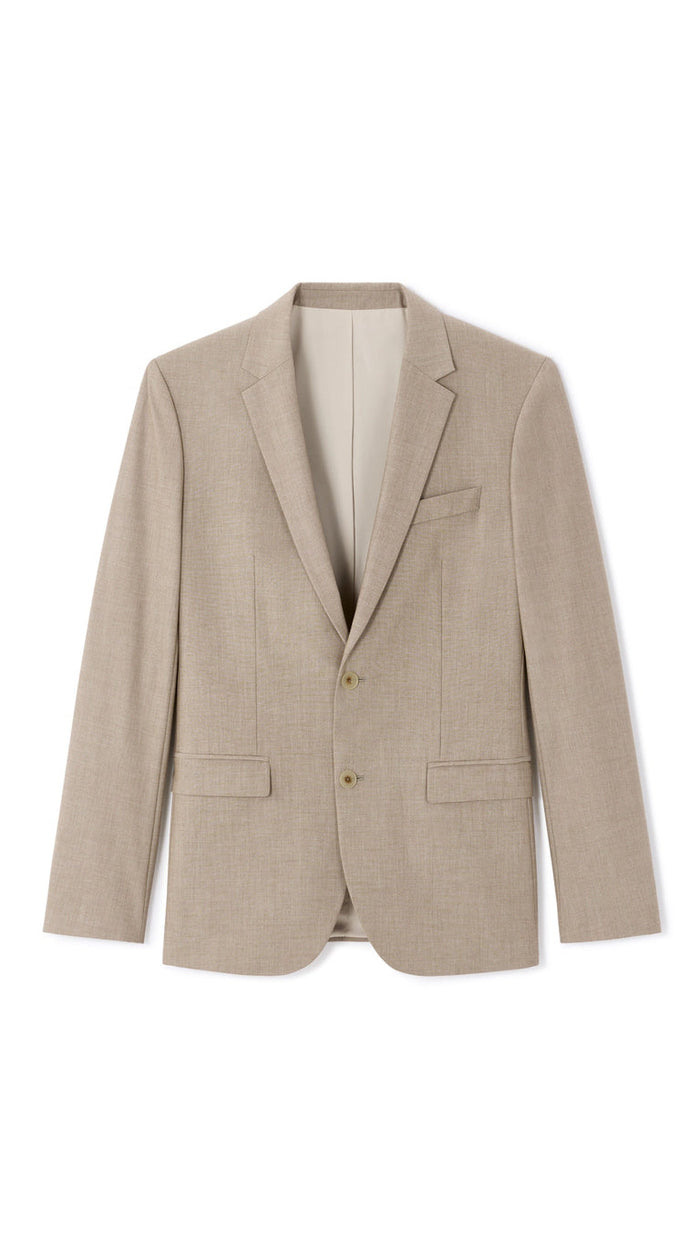 Slim Fit Bi-Stretch Suit Jacket - Dark Beige