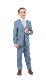 Perry Ellis Boy's Sharkskin 5-Piece Suit - Smoke Blue