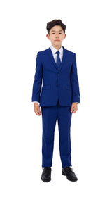 Perry Ellis Boy's 5-Piece Solid Suit - Royal Blue