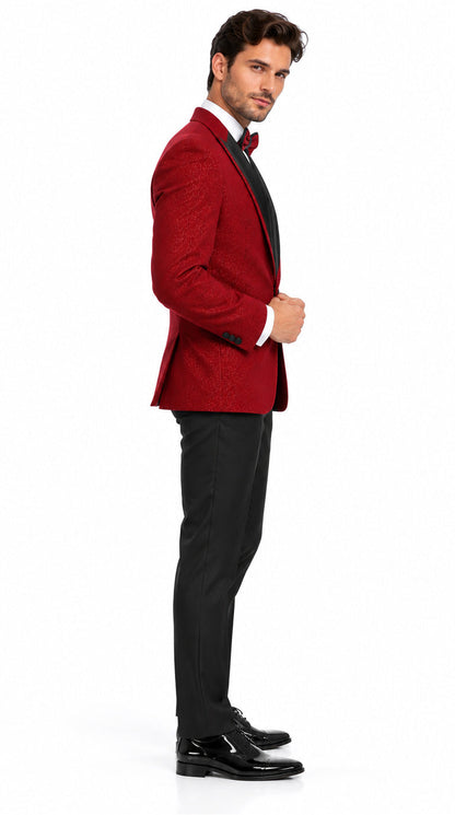 Mens Burgundy Tuxedo - Maroon Wine Color Sequin Sparkly Shiny Dinner Jacket + Pants