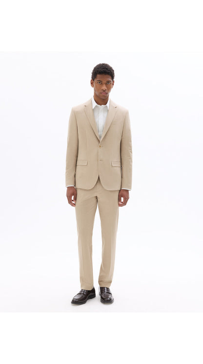 Men's Slim Fit Bi-Stretch Suit Jacket - Beige
