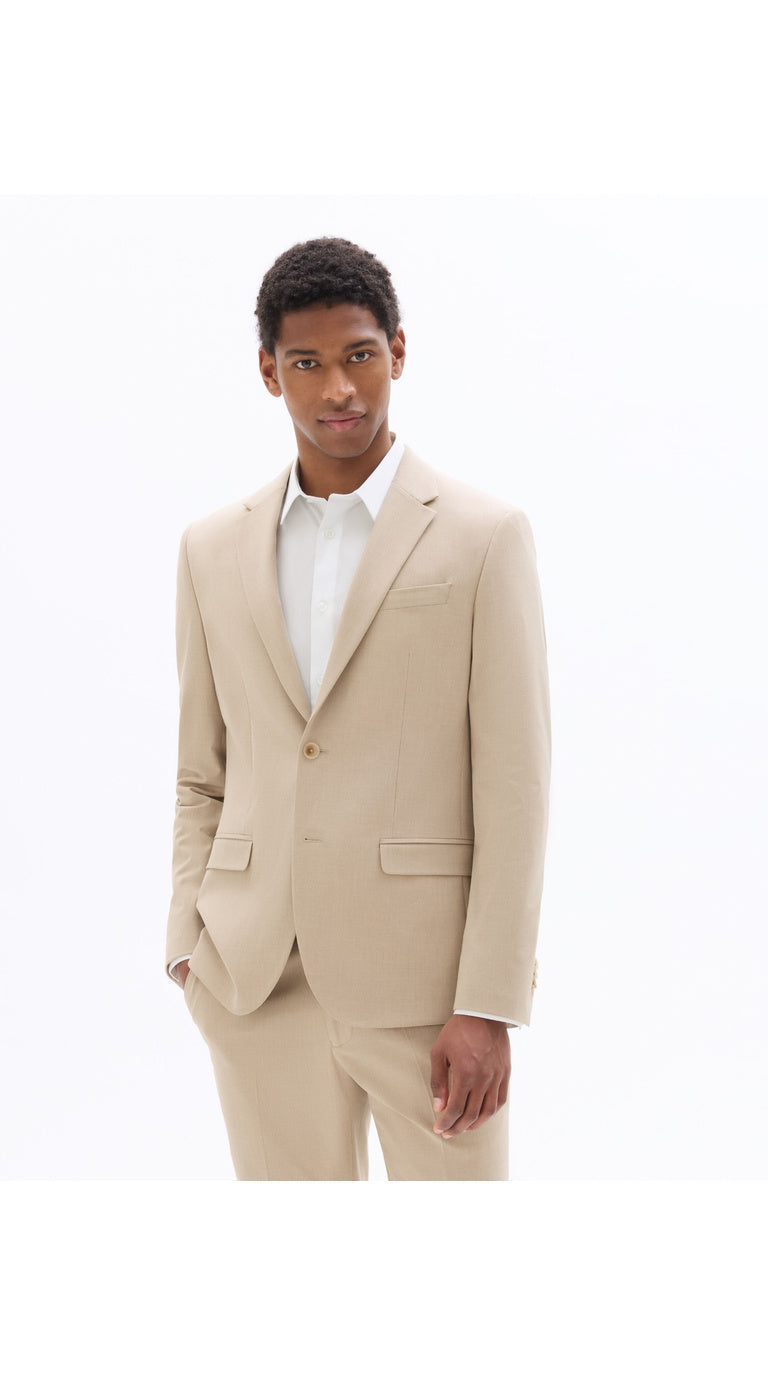 Men's Slim Fit Bi-Stretch Suit Jacket - Beige