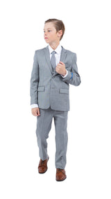 Perry Ellis Boys' Sharkskin 5-Piece Suit - Blue