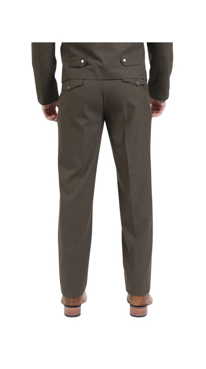 Men's Brown Western Suit 2-Piece - Cowboy Suit with Western Yoke & Pearl Snaps