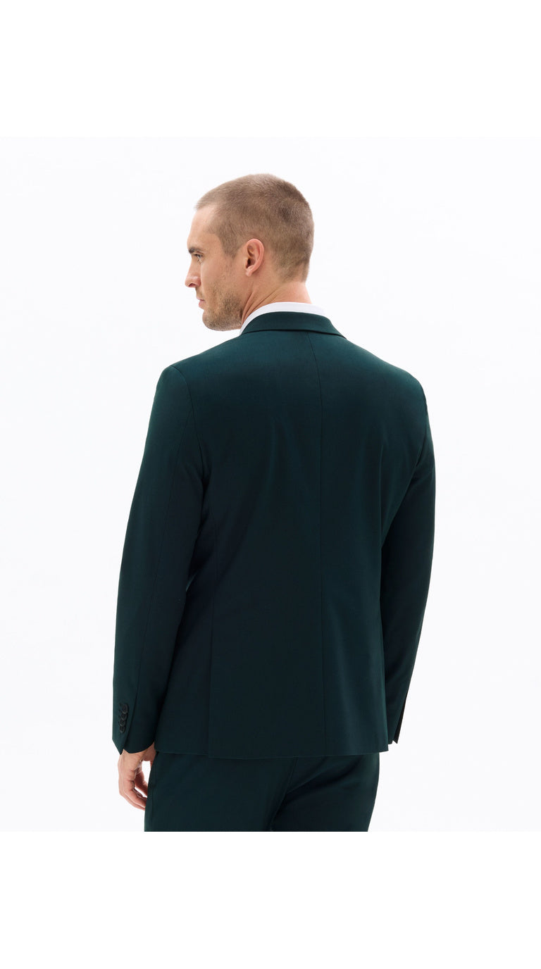 Slim Bi-Stretch Suit Jacket - Dark Green