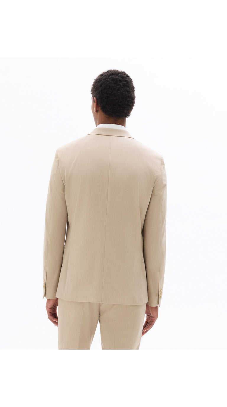 Men's Slim Fit Bi-Stretch Suit Jacket - Beige