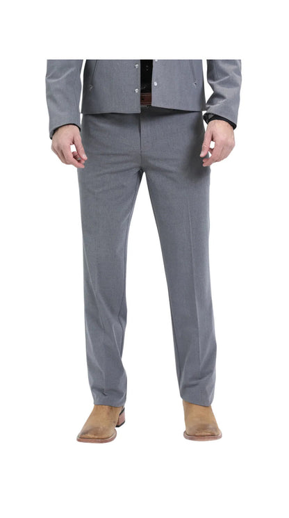Men's Grey Western Suit – Classic 2-Piece Tailored Jacket & Trousers Set