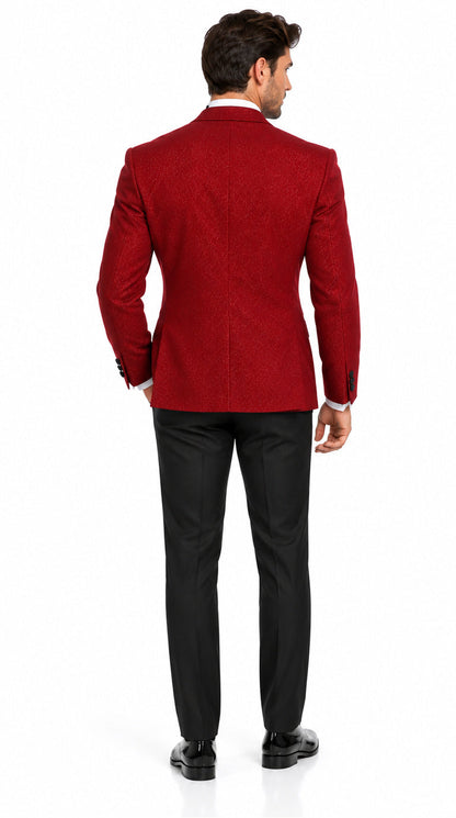 Mens Burgundy Tuxedo - Maroon Wine Color Sequin Sparkly Shiny Dinner Jacket + Pants