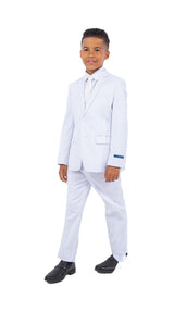 Perry Ellis Boy's 5-Piece Solid Suit - White