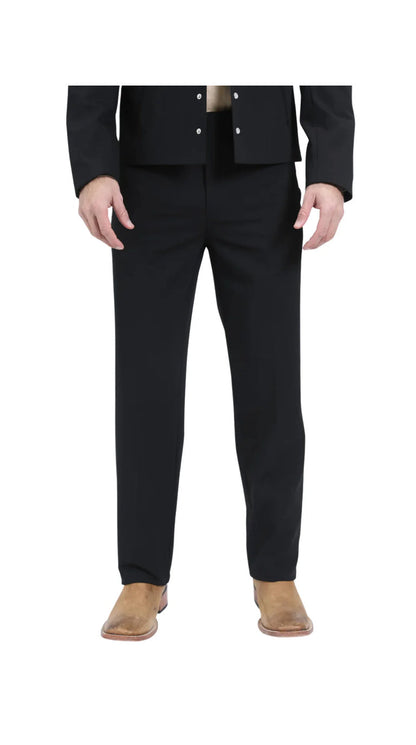 Men's Black Western Suit 2-Piece - Cowboy Suit with Western Yoke & Pearl Snaps
