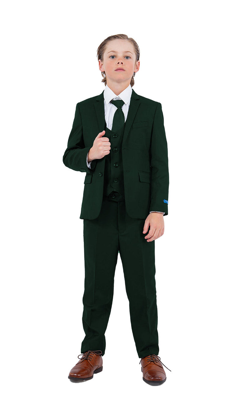 Perry Ellis Boy's 5-Piece Solid Suit - Green