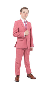 Perry Ellis Boy's 5-Piece Solid Suit - Coral