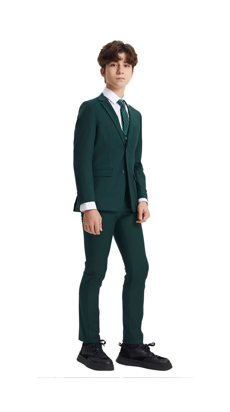 Stacy Adams Boys' 5-Piece Solid Suit - Green