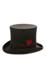 Brown Wool Felt Top Hat for Men