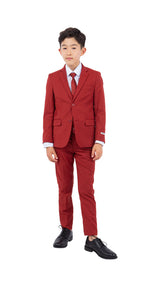 Stacy Adams Boy's 5-Piece Solid Suit - Brick