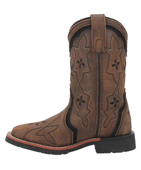 Dan Post Girls' Posy Square Toe Boot - Brown & Orange