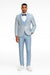 2026 Prom Special Blue Tuxedo Suit w/ Double-Breasted Vest by Tazzio