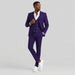 Purple and Gold Suit Peak Lapel with Vest 3 Piece suit Modern Fit
