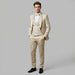 Tan Floral Shawl Lapel Tuxedo Set – Wedding and Prom