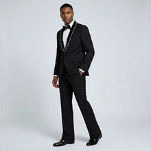Bootcut wedding suit Black Shawl Lapel Bootcut Tuxedo with Stone Trim – Prom and Wedding