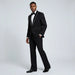 Bootcut wedding suit Black Shawl Lapel Bootcut Tuxedo with Stone Trim – Prom and Wedding
