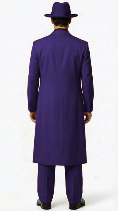 Men’s 1920s Burgundy Zoot Suit – Long Mafia Gangster Three-Piece Vintage Outfit Zuit Pachuco Style