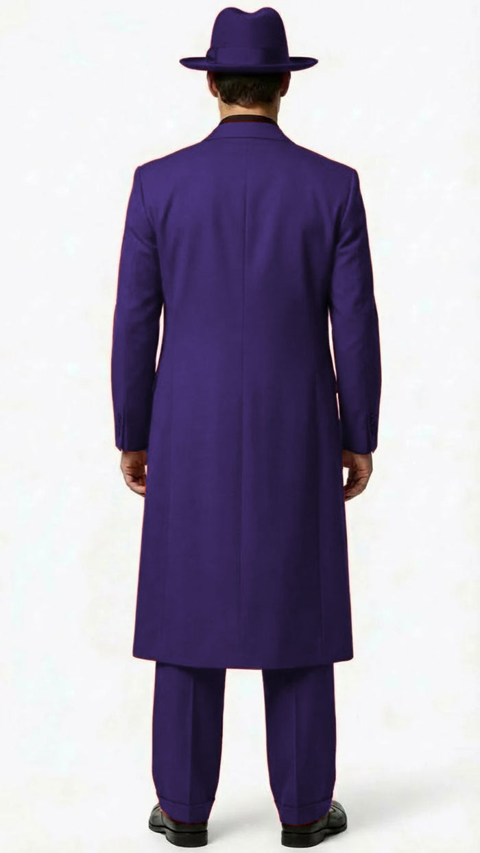 Men’s 1920s Burgundy Zoot Suit – Long Mafia Gangster Three-Piece Vintage Outfit Zuit Pachuco Style