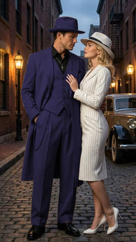 Men’s 1920s Beige Zoot Suit – Long Mafia Gangster Three-Piece Suit in Tan Khaki Color 40 inch Zuit Pachuco Suit