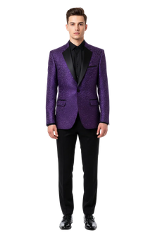 Purple Buttons Closure  Floral Sportcoat