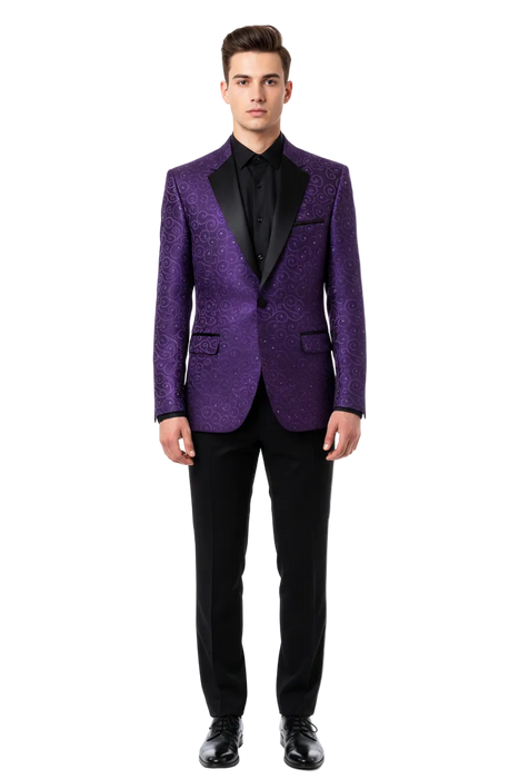 Purple Buttons Closure  Floral Sportcoat