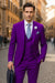 Men’s Purple Peak Lapel Suit – 2-Button Jacket with Double Breasted Vest