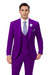Men’s Purple Peak Lapel Suit – 2-Button Jacket with Double Breasted Vest