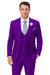 Men’s Purple Peak Lapel Suit – 2-Button Jacket with Double Breasted Vest