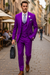 Men’s Purple Peak Lapel Suit – 2-Button Jacket with Double Breasted Vest