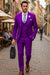 Men’s Purple Peak Lapel Suit – 2-Button Jacket with Double Breasted Vest