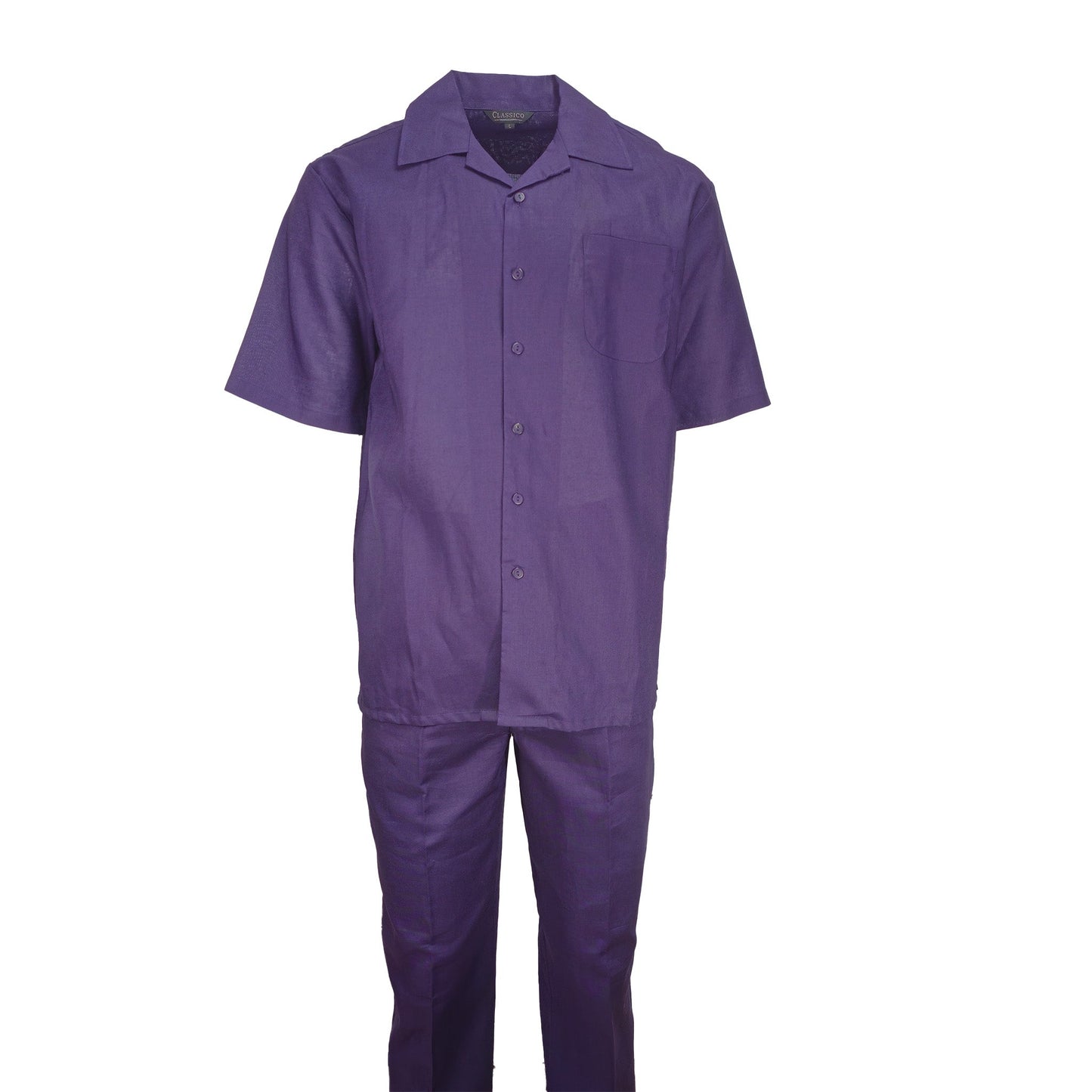 Mens Purple Shirt and Pants Casual Outfit Set