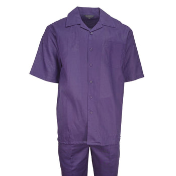 Mens Purple Shirt and Pants Casual Outfit Set