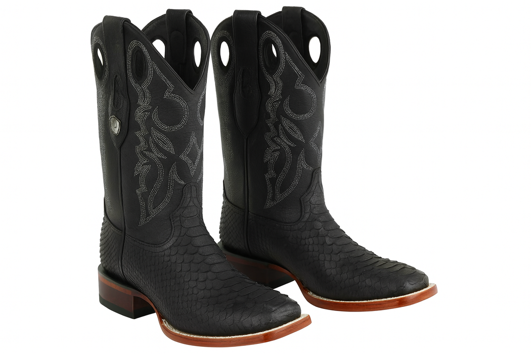 Python Snake Boots Mens Square Toe