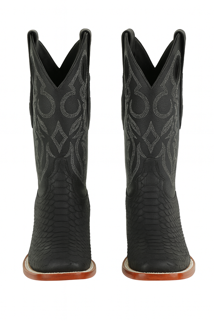 Python Snake Boots Mens Square Toe