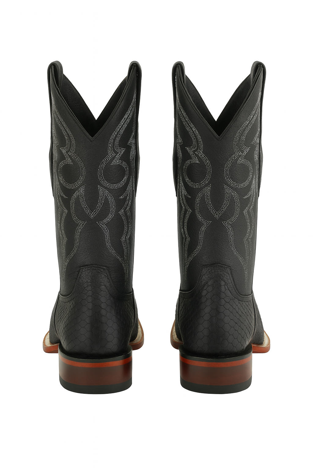 Python Snake Boots Mens Square Toe
