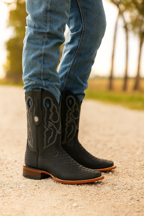 Python Snake Boots Mens Square Toe