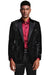 Mens Black Blazer - Men's Textured Velvet Prom Tuxedo Jacket in Black
