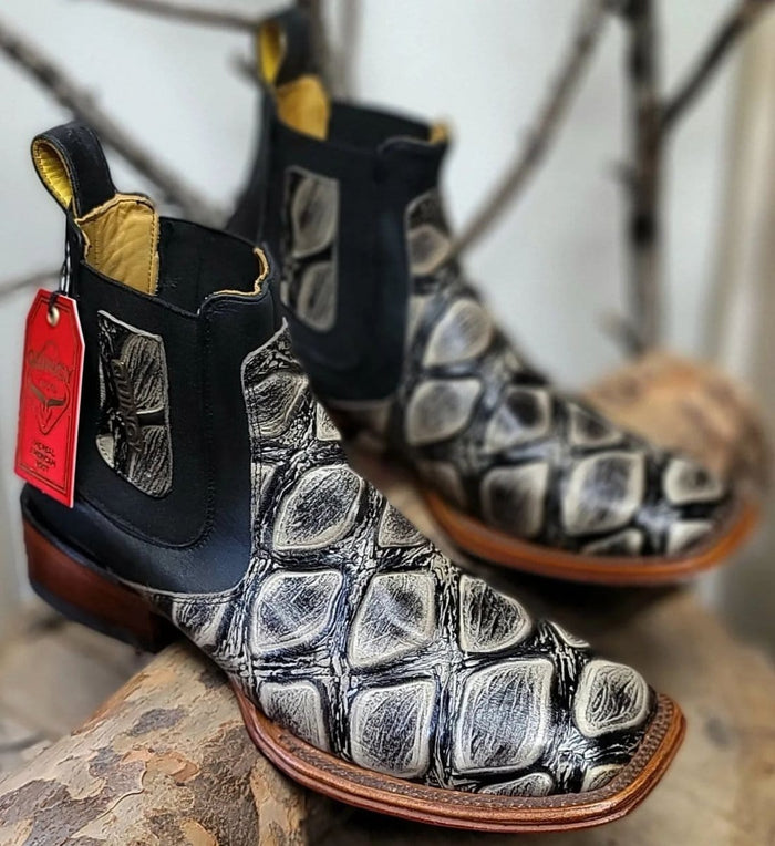 Men's Quincy Wide Square Toe Ankle Boot Q82B1037 - Image 4