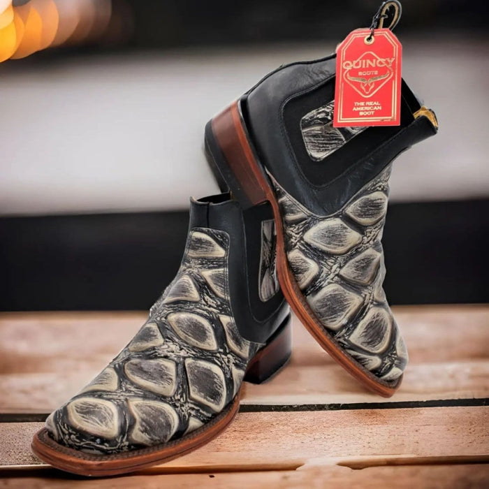 Men's Quincy Wide Square Toe Ankle Boot Q82B1037 - Image 3