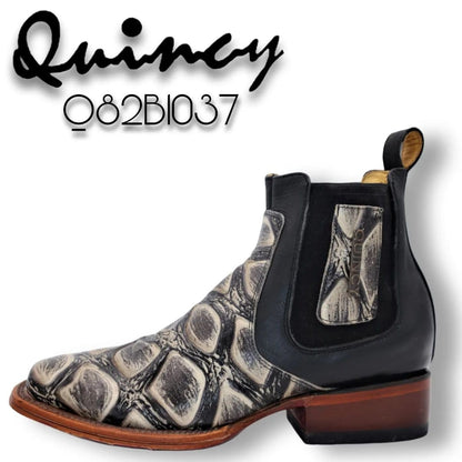 Men's Quincy Wide Square Toe Ankle Boot Q82B1037 - Image 6