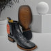 Men's Caiman Belly Print Leather Square Toe Ankle Boots