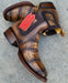 Men's Quincy Alligator Print Square Toe Ankle Boots - Tobacco